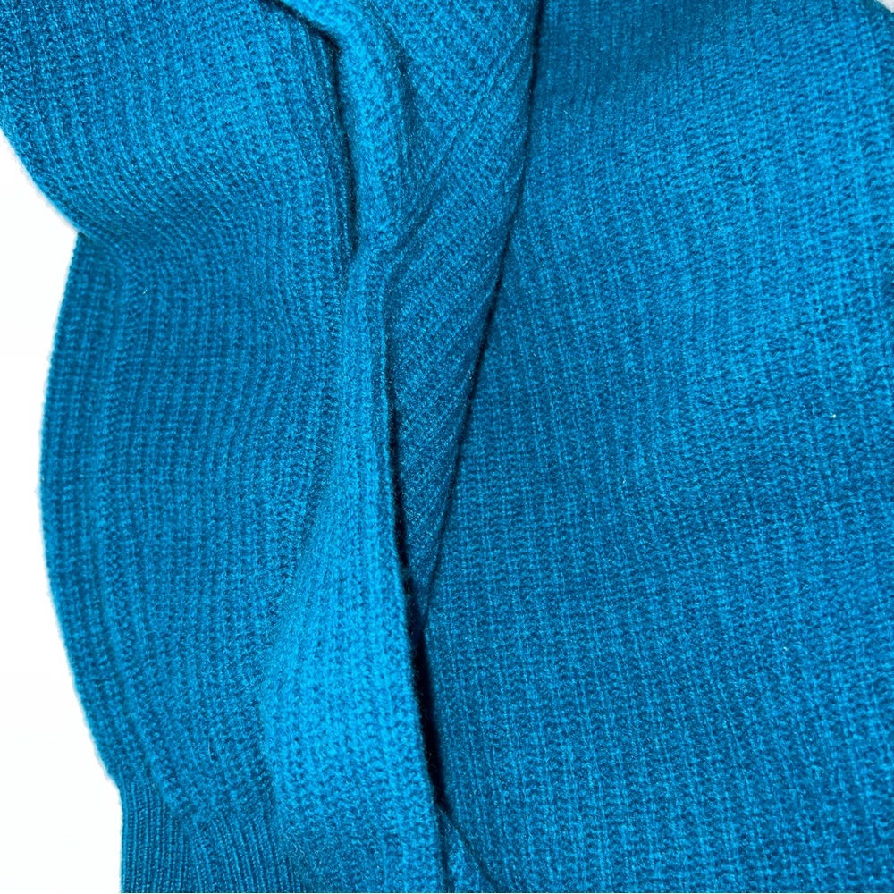 Sundance Catalog Acadia Cashmere Ribbed Long Sleeve Sweater Sea Blue Womens L - Picture 8 of 10